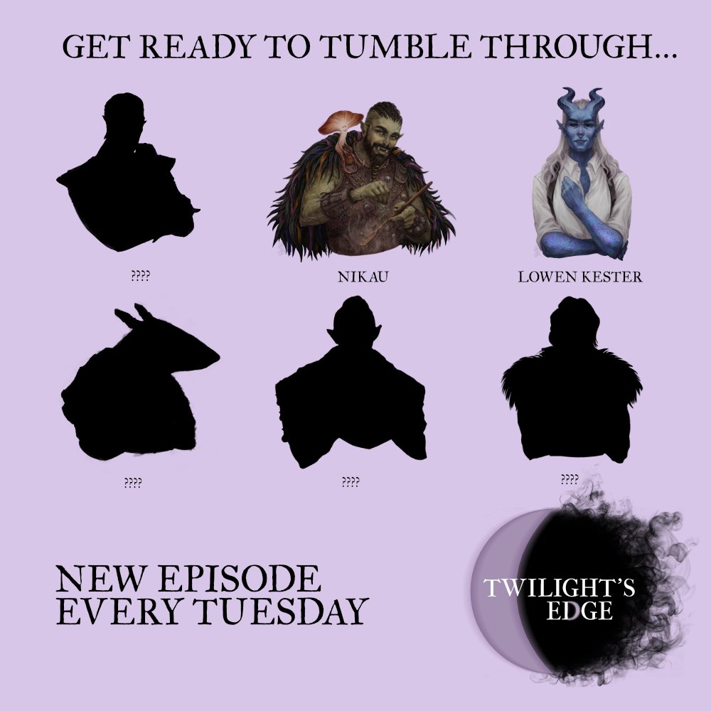 Tumble Through Podcast (@tumblethrupod) on Twitter photo Youâve met two of our party members, so how about a third? Get ready for the reveal of the next member of Twilightâs Edge, tomorrow!
Be sure to stay up to date with our weekly episodes, by following the podcast on your favorite platform.
#pathfinder2e #actualplay #podcast Youâve met two of our party members, so how about a third? Get ready for the reveal of the next member of Twilightâs Edge, tomorrow!
Be sure to stay up to date with our weekly episodes, by following the podcast on your favorite platform.
#pathfinder2e #actualplay #podcast