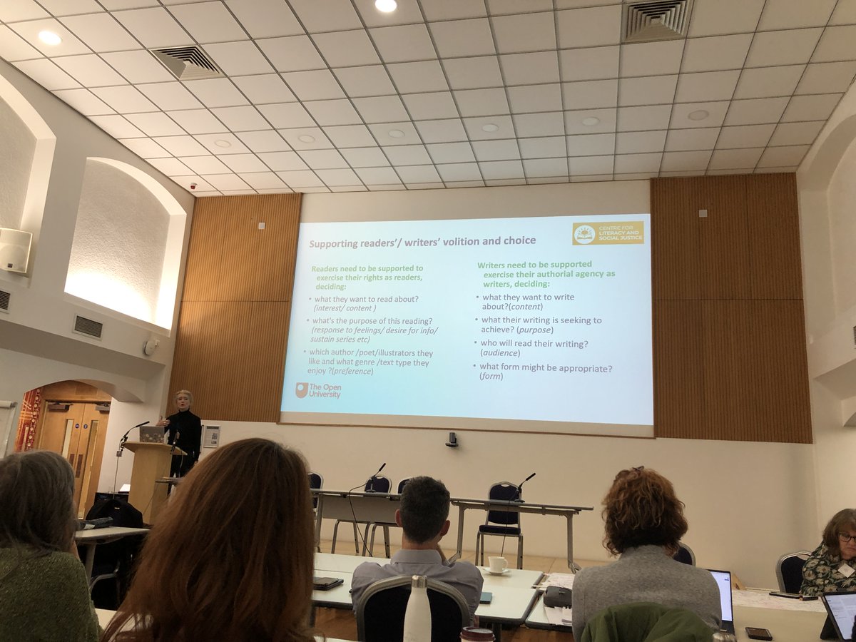 Teresa Cremin sharing volitional reading and writing at English curriculum review meeting