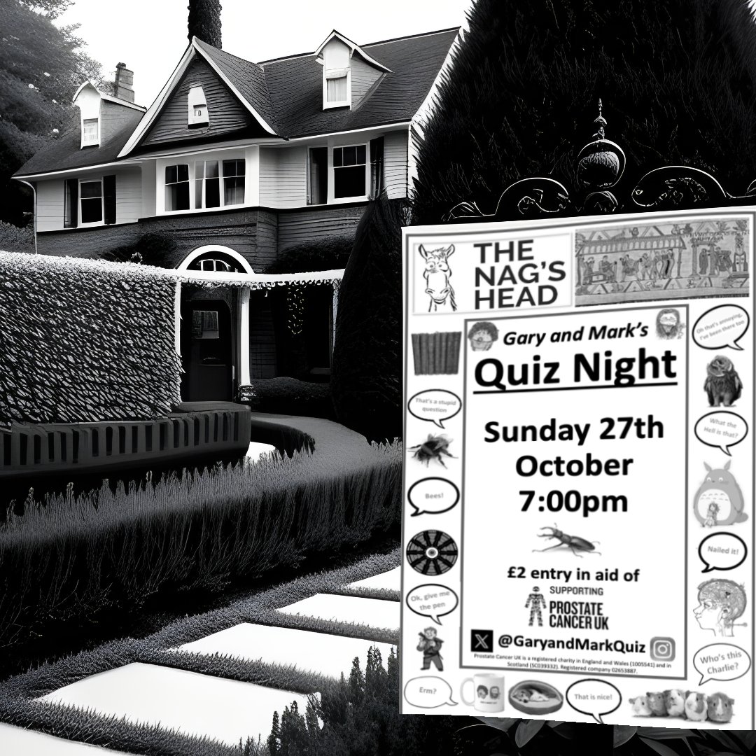 Gary & Marks Quiz (@garyandmarkquiz) on Twitter photo Back <a href="/NagsHeadReading/">The Nag's Head Reading</a> on Sunday for a slightly spooky.. vaguely.. Quiz. It will be fun and it's all in aid of <a href="/ProstateUK/">Prostate Cancer UK</a> so thats good. Come on down #rdg_uk Back <a href="/NagsHeadReading/">The Nag's Head Reading</a> on Sunday for a slightly spooky.. vaguely.. Quiz. It will be fun and it's all in aid of <a href="/ProstateUK/">Prostate Cancer UK</a> so thats good. Come on down #rdg_uk