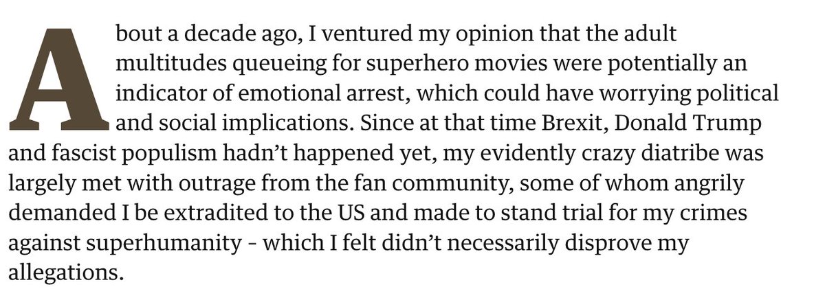 the opening paragraph from Alan Moore's new piece in the Guardian really comes out the gate swinging