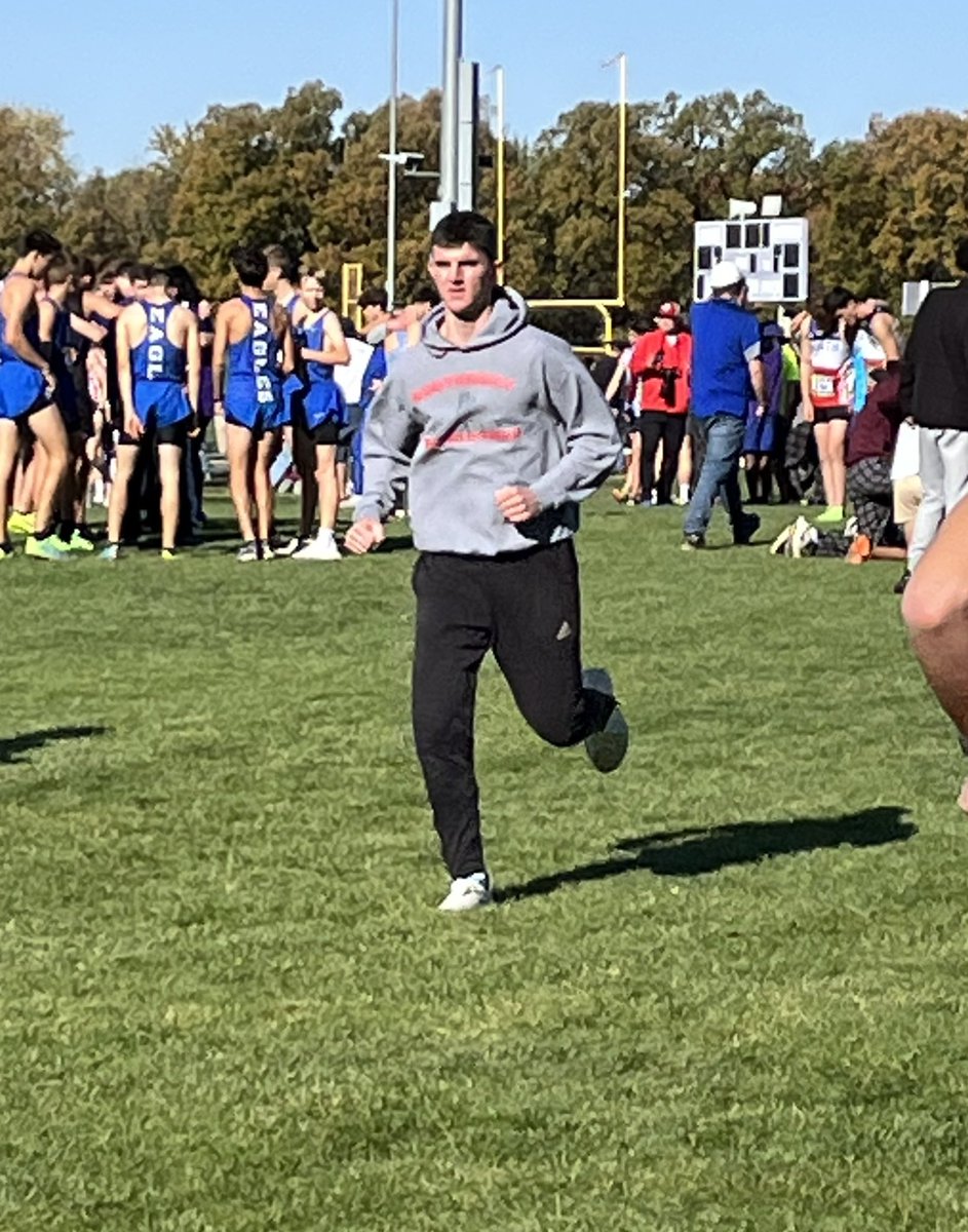 <a href="/ReimondoVince/">Vincent Reimondo</a> warming up to compete at the IHSAA Boys Cross Country Regional. Good-luck Vince!!