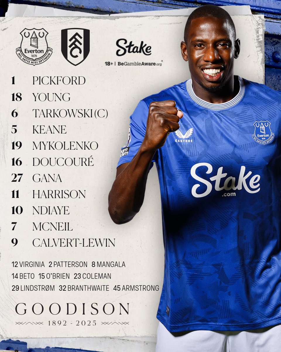 Everton's tweet photo. Your Toffees to face Fulham! 🔵⚪️

#EVEFUL https://t.co/nN4cHQP93p