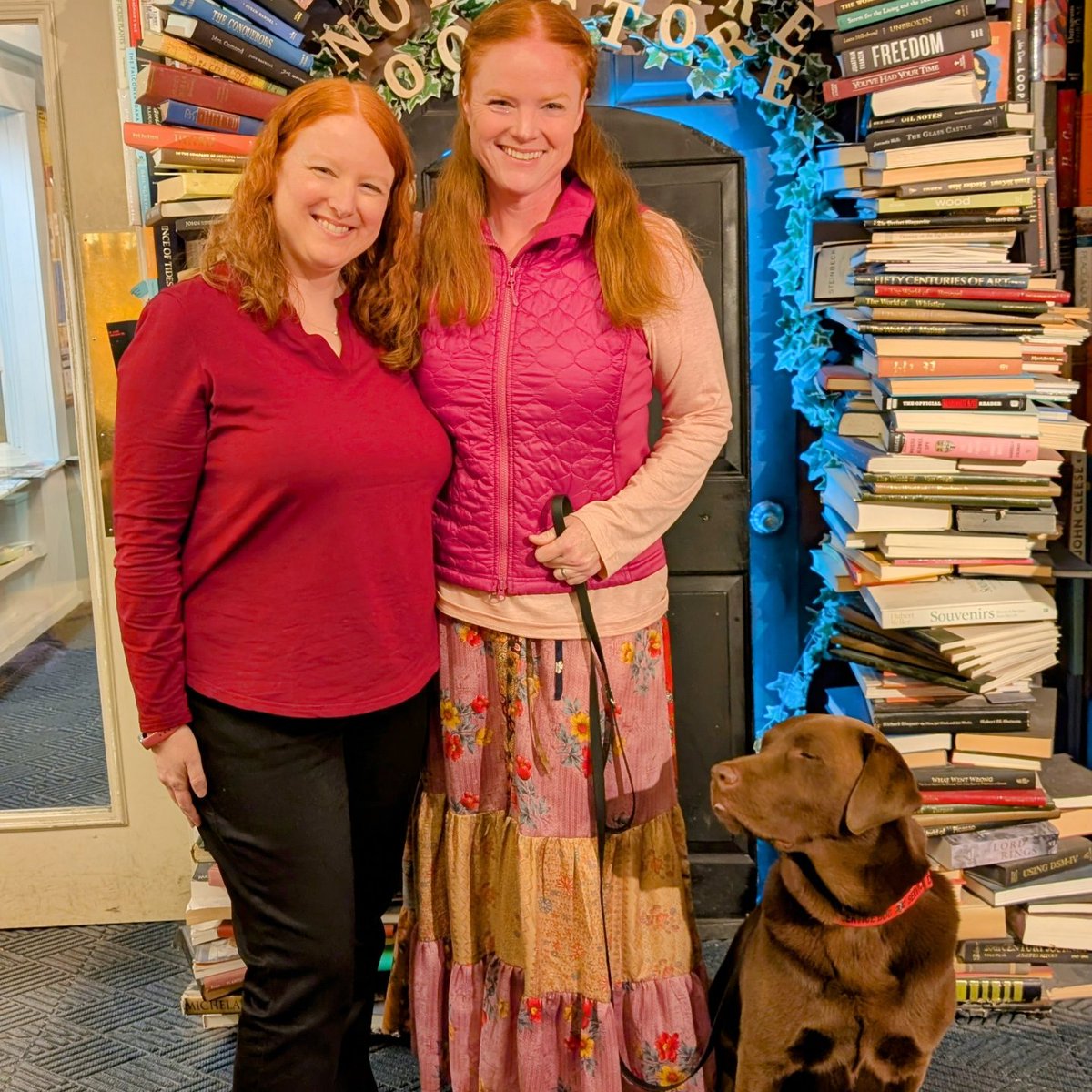 rachelslacey's tweet photo. Had the best time last night at Northshire Bookstore with @ARobertsWrites talking about books! Thanks so much to everyone who came out to see us - it was so great to meet you! Thanks also to my awesome sister and the bestest boy Bo for coming to support me. /1 https://t.co/09ghZAIvhB