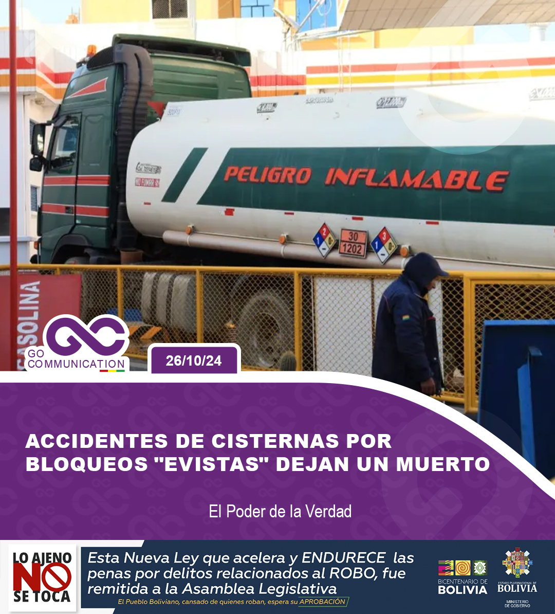 GoComBolivia's tweet image. 📌#Bolivia | YPFB informó sobre tres accidentes de cisternas con combustible, todos relacionados con los bloqueos de carreteras impuestos por sectores afines a Evo Morales. 

Lee la nota 👉🏻 gocommunicationbol.com/?p=9487

#Cisternas #Accidente #Bloqueo #Evistas #Combustible