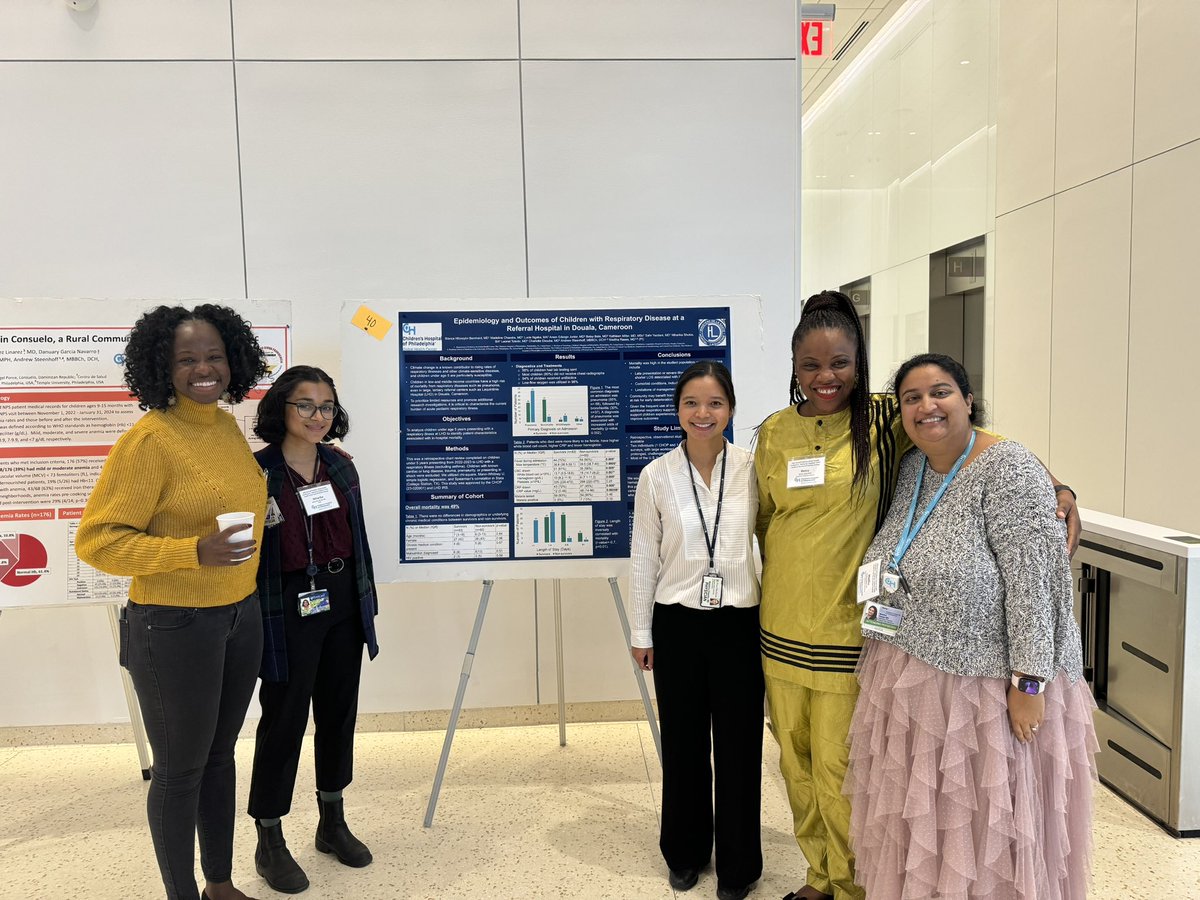 Madiha Raees (@madiharaeesmd) on Twitter photo So proud of this fab team presenting our work on the burden of respiratory disease in under 5s at <a href="/LaquintinieCMR/">Hรดpital Laquintinie de Douala</a> in Douala with a whopping 49% mortality! Stay tuned for our future work, with the hope of future bubble CPAP implementation! ๐จ๐ฒ๐ง๐ฆ๐ซ๐ #PedsICU <a href="/ChildrensPhila/">Children's Hospital</a> So proud of this fab team presenting our work on the burden of respiratory disease in under 5s at <a href="/LaquintinieCMR/">Hรดpital Laquintinie de Douala</a> in Douala with a whopping 49% mortality! Stay tuned for our future work, with the hope of future bubble CPAP implementation! ๐จ๐ฒ๐ง๐ฆ๐ซ๐ #PedsICU <a href="/ChildrensPhila/">Children's Hospital</a>