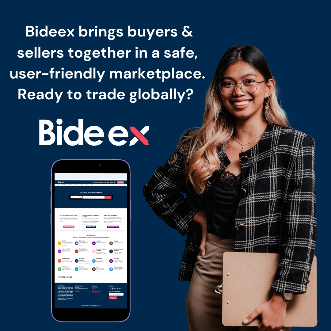 bideexbuysell's tweet image. Bideex brings buyers &amp;amp; sellers together in a safe, user-friendly marketplace. Ready to trade globally? Join bideex.com #Bideex now! 🌐 #GlobalEcommerce #BuyAndSell