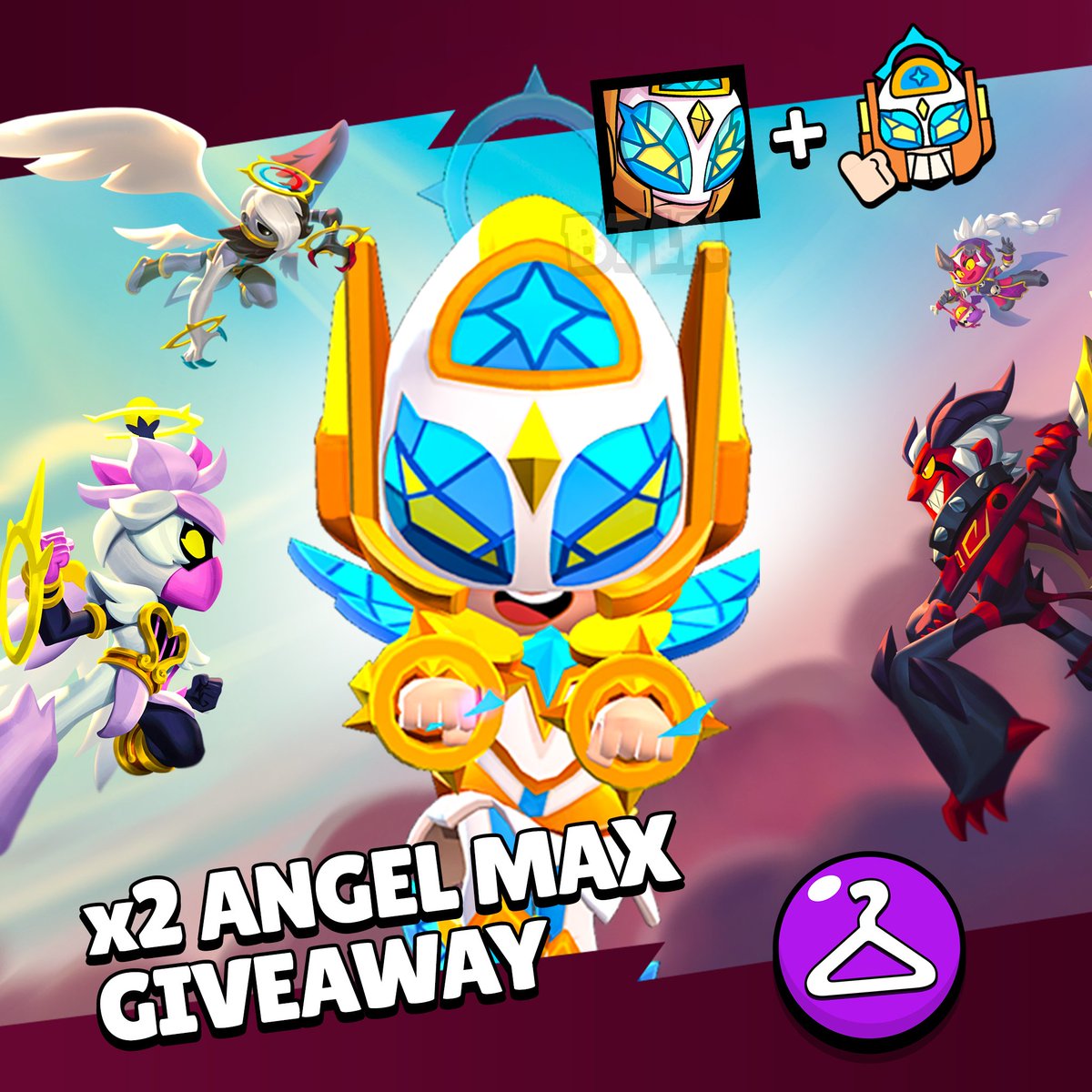 👼 2x Angel Max Skin Giveaway 👼 

📢 How to Enter:
- ➡️ Follow: <a href="/CanalBrawl/">CANAL77</a> + <a href="/DrieBananen/">DrieBananen</a> + <a href="/BrawlStarsBTLN/">BTLN</a>

- ✅ Like &amp; Retweet 
- 💬 Comment Your Fav. New Skin of the Update

⏳ Giveaway Ends on November 7th

#BrawlStars #AngelsVSDemons #AngelMaxGiveaway