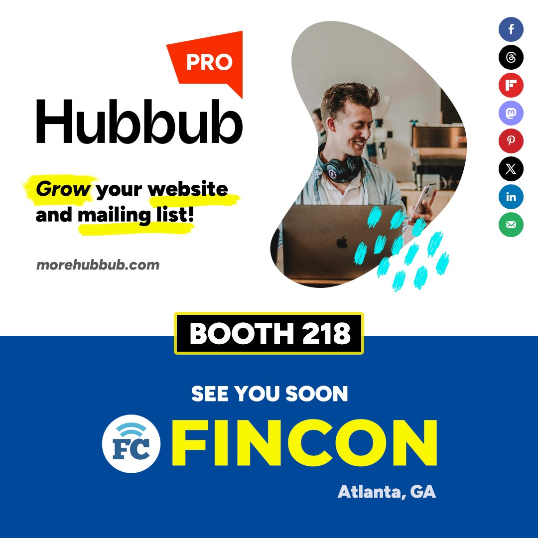 Happy Saturday #FinCon! Do you want to grow your mailing list? Come by Booth 218 and see how our WordPress plugin can help you convert your page views into subscribers.