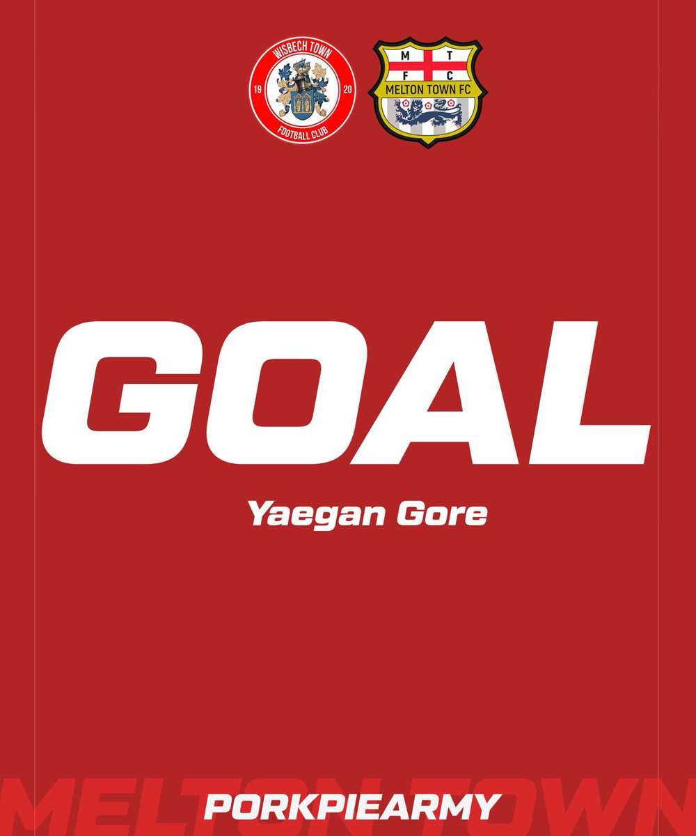 GOAL MELTON TOWN

⏱️ 58’ minutes and Yaegan Gore slots it round the keeper

🔴1-2🔵

#PorkPieArmy
