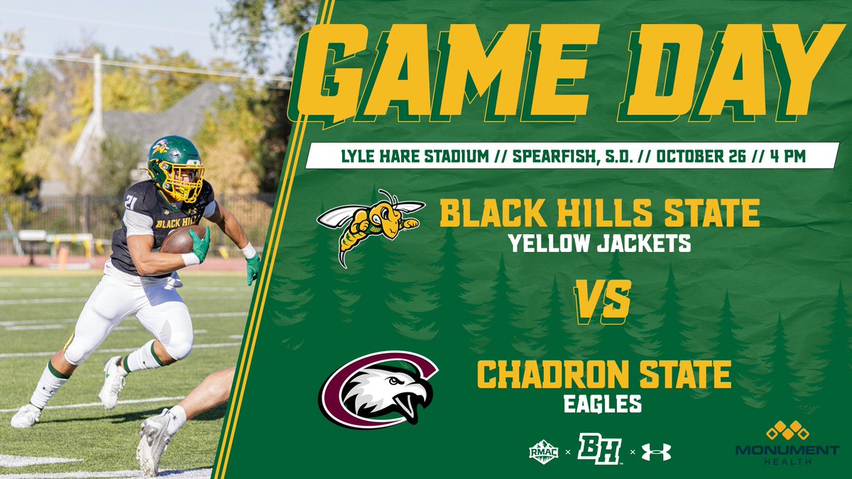 BHSUAthletics's tweet photo. GAME DAY‼️

@BHSUFB vs. Chadron State

📅 - 10.26.2024
⏰ - 4 PM
📄 - https://t.co/uDJUkLEIFa
💻 - https://t.co/7memoDoFW0
📻 - https://t.co/JsedwOsn6t
📊 - https://t.co/CFLEGqDwFu
🎟️ - https://t.co/V1pB7qcRHS
📍 - Spearfish, S.D. (Lyle Hare Stadium) https://t.co/Z7ZMRiV2c6