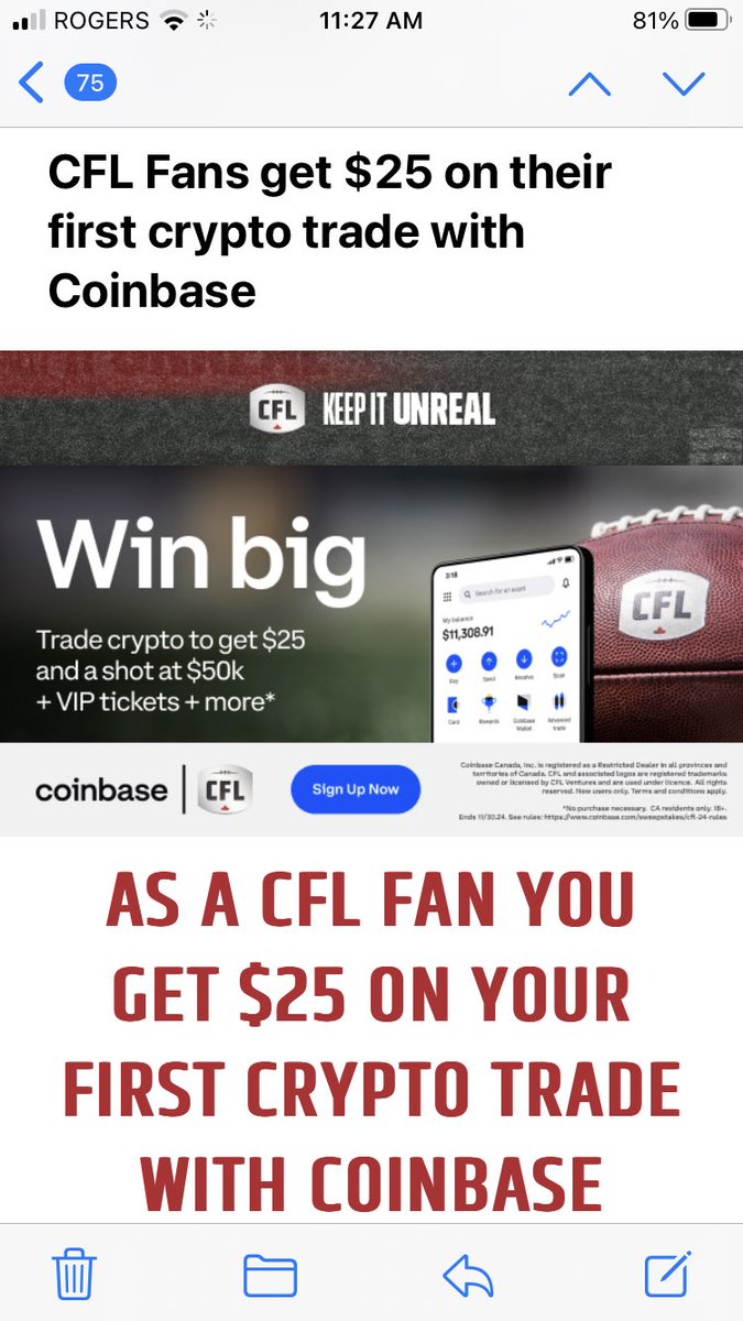 WTF is the <a href="/CFL/">CFL</a> partnering with a crypto market?  Half of of crypto is a scam and all of it is bad for the environment.  At least the header is telling the truth #CFL Keep it UNREAL