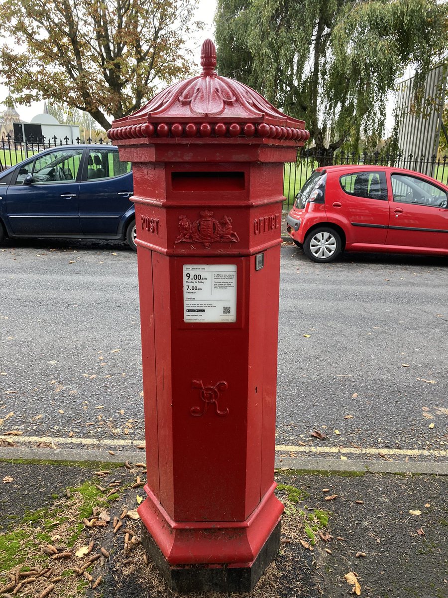 One of Cheltenham’s eight Penfold pillar boxes. This one is actually a replica made from a mould cast from another in the town, the original having been broken off its plinth by a reversing lorry #PostboxSaturday
