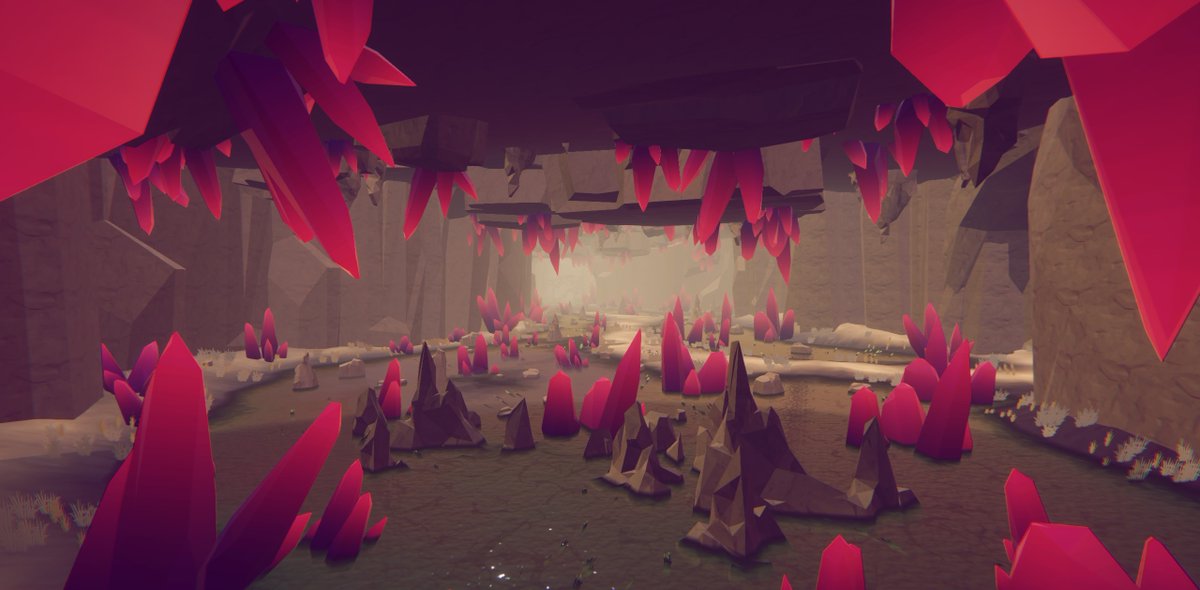 I keep making environments for fun, so thought I may as well put some together into a complete project...

So, images from my new game, "Lost Valley of the Frog King"🐸👑

#screenshotsaturday #indiegame #gamedev #lowpoly #leveldesign #gamedesign #indiedev #madewithunity #synty