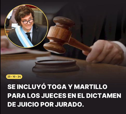 gabruzo's tweet photo. Hay toga y martillo. 
Pero no hay una sola DENUNCIA de CORRUPCIÓN contra sus SOCIOS LOS KIRCHNERISTAS. 

Ya son como los K, aplauden esto FOCAS https://t.co/3GWa82cV3n