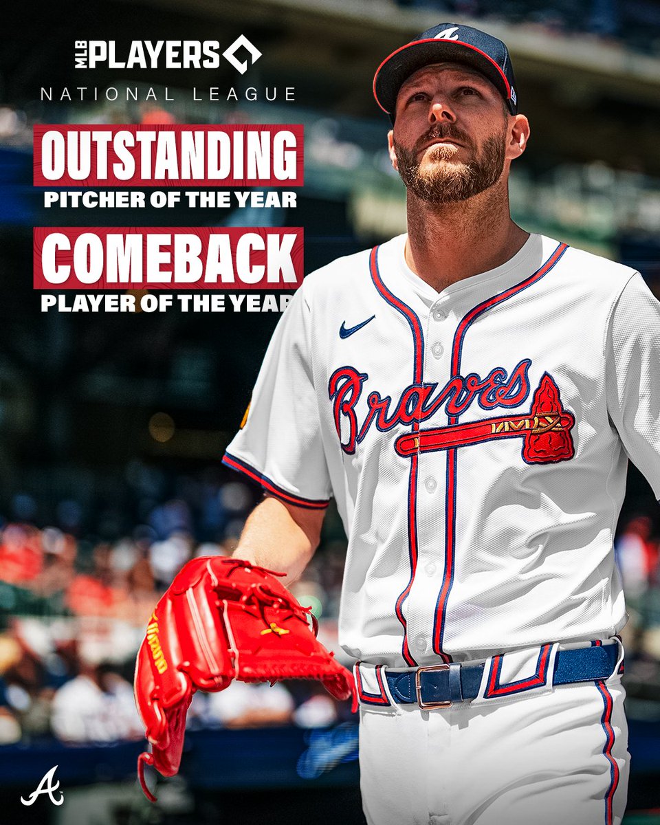 Congratulations to Chris Sale for being named the <a href="/MLBPA/">MLBPA</a> Players Choice Awards NL Comeback Player and NL Outstanding Pitcher for 2024!