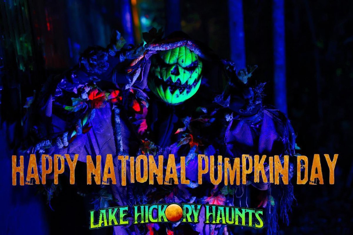 LakeHickoryHnts's tweet photo. Happy #NationalPumpkinDay! 🎃
We are OPEN TONIGHT 7PM-11PM &amp; TOMORROW 7PM-10PM! See if you can spot our Pumpkin King on our Midway Of Mayhem and Eden’s Pumpkin Monster in the ALL-NEW Nature’s Revenge 🧟‍♂️ Get tickets ASAP before we sell out at https://t.co/L1JHfkoL9T https://t.co/6If3aHro9J