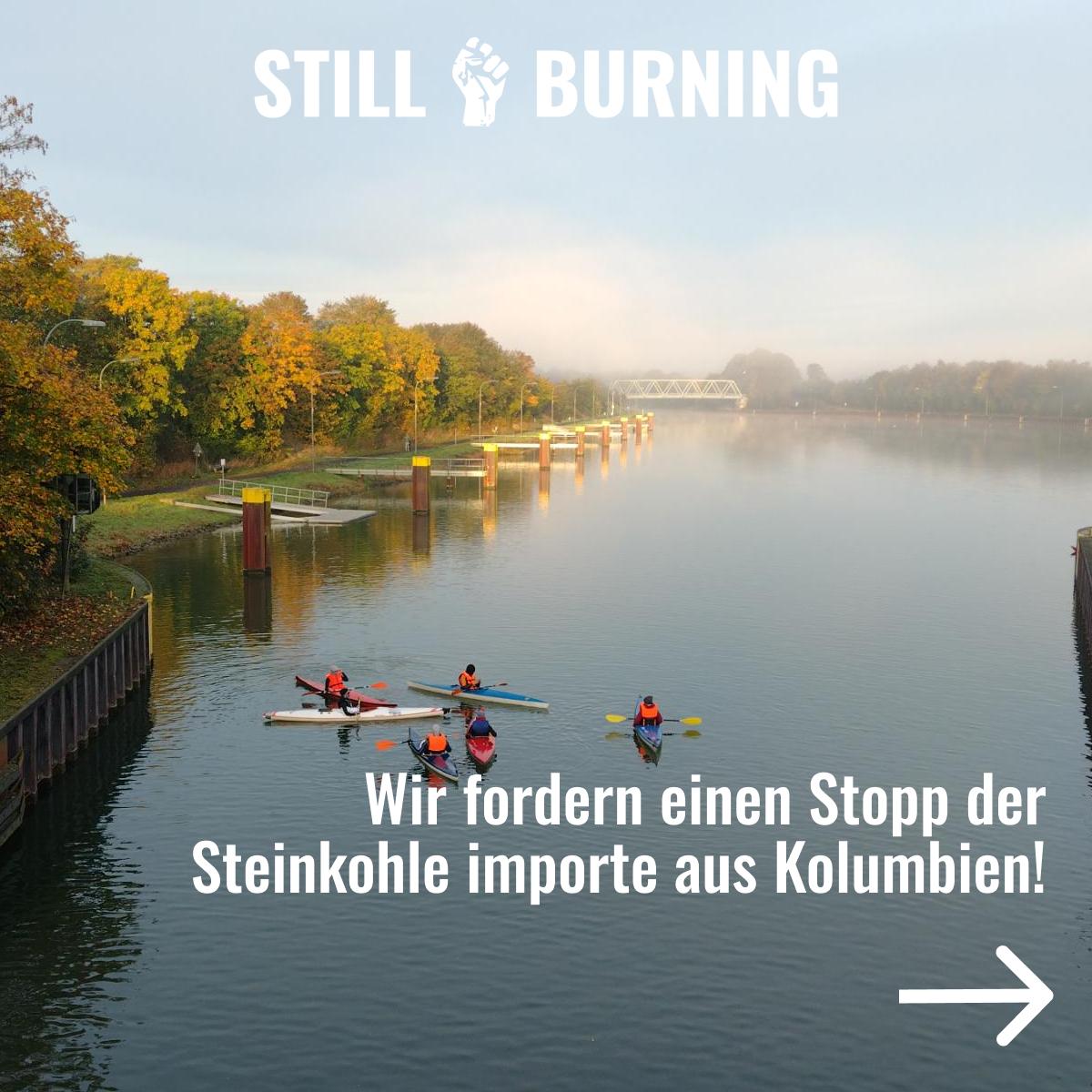 stillburningnet's tweet image. Unsere Blockade steht noch immer - Kayaks und Kletter*innen sorgen dafür, dass kein #Blutkohle-Schiff die Schleuse Flaesheim durchquert.

Die besten Bilder des Tages und unsere Kernforderungen. ⬇️⬇️
#StillBurning