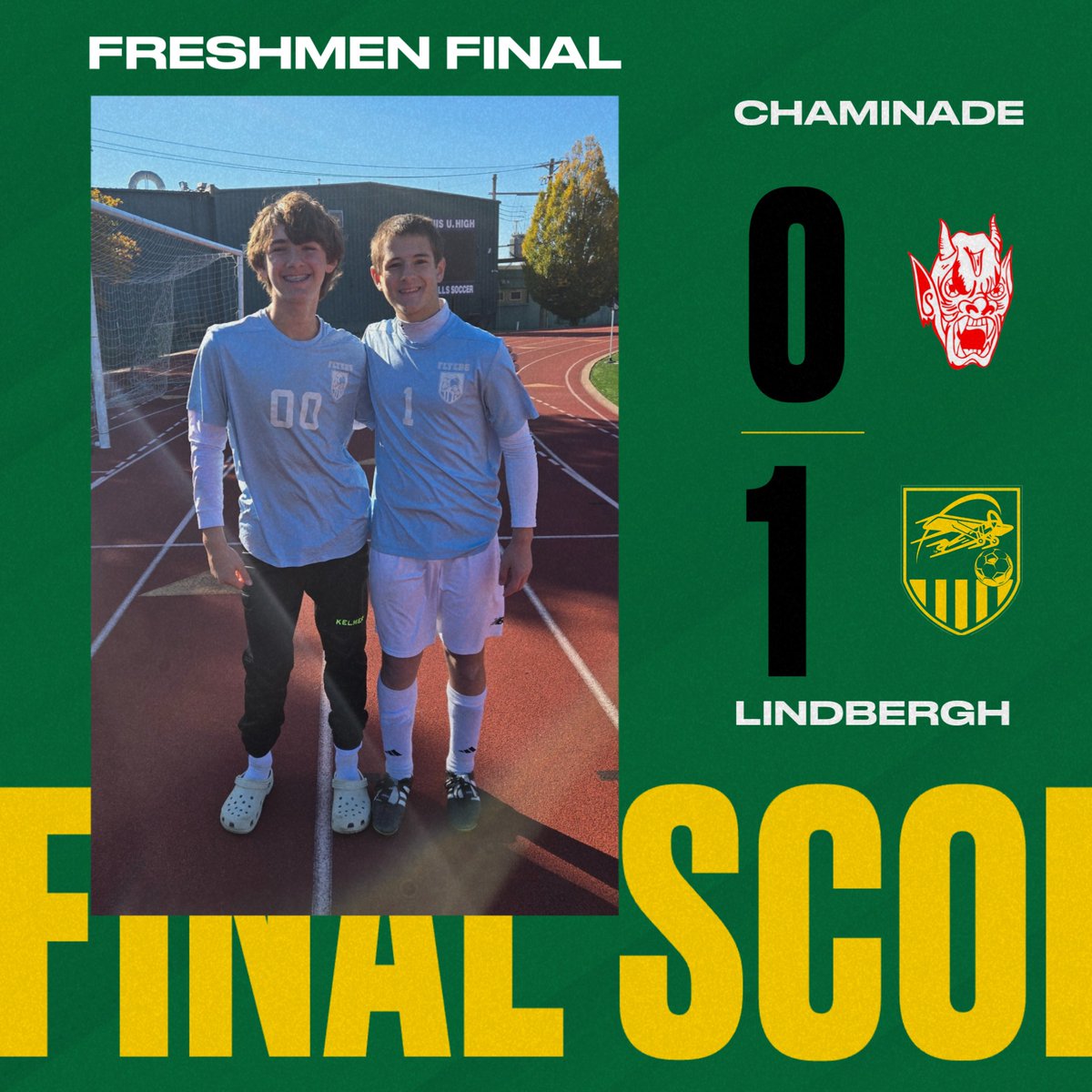 Freshmen pick up a first round PK win over Chaminade in the SLUH tournament! Sam Collora and Tyler Cotner with the shutout