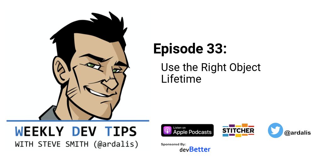 weeklydevtips's tweet image. Weekly Dev Tips:
Use the Right Object Lifetime bit.ly/49tE0Ve
#WeeklyDevTips #SoftwareDevelopment