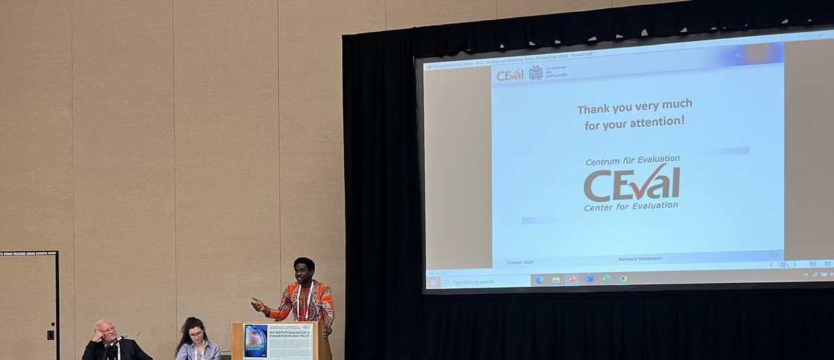 cloneshouse's tweet photo. our own @dotunbabayemi shares insights from institutionalization of evaluation in #Africa at the #Eval24
Hindrances
🔽 organizational capacity
🔽 individual skills and knowledge
🔽 social and political environment
Drivers
🔼 international cooperation
🔼 emerging voices https://t.co/TOdhBTURds