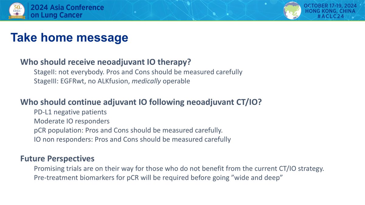HHorinouchi's tweet photo. 🔥#ACLC24 @IASLC Asia🌏
🗣️ES12: Early Stage NSCLC: Adjuvant/Neoadjuvant; Immunotherapy; Targeted Therapy
✅Chairs: @t_mitsudomi @HwakeleeMD
🎙️Dr. Ayumi Suzuki
🎯Neoadjuvant/Perioperative IO Therapy
#LCSM @OncoAlert
https://t.co/QiYCsV1ovI https://t.co/Vr8jkdeiGP