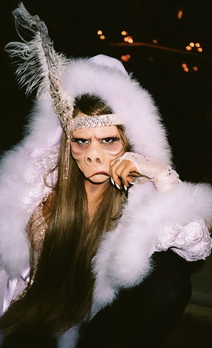 ⠀
sisters from Hocus Pocus. The Hadid sisters make their entrance, donning stunning costumes as the Masked Man and Catwoman. The popstar icon Ariana Grande also inside venue with her costume.
⠀