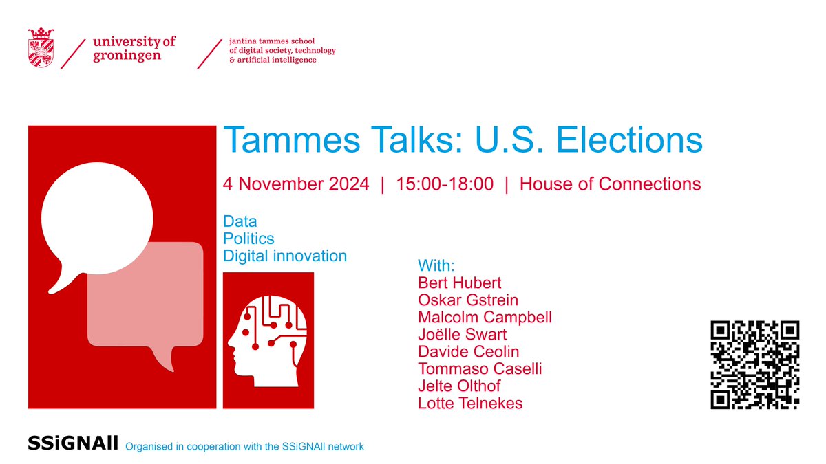 📢Harris or Trump? Join us for the Tammes Talks on the eve of the U.S. Elections, 4 November 🇺🇸
👇Programme and Registration   shorturl.at/m2sAh