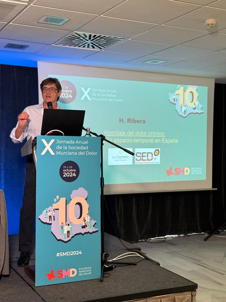 👉En la X Jornada de la #SMD2024 de <a href="/SMurcianadolor/">Sociedad Murciana del Dolor</a> Mesa. ABORDAJE DEL DOLOR CRÓNICO: EVOLUCIÓN ESPACIO-TEMPORAL 
Modera: Dr. José López Vidal 
👉🔴En España <a href="/HermannRibera/">Hermann Ribera</a> UDO <a href="/SonEspases/">HU Son Espases</a> y secretario de @sedolor
#DolorCrónico