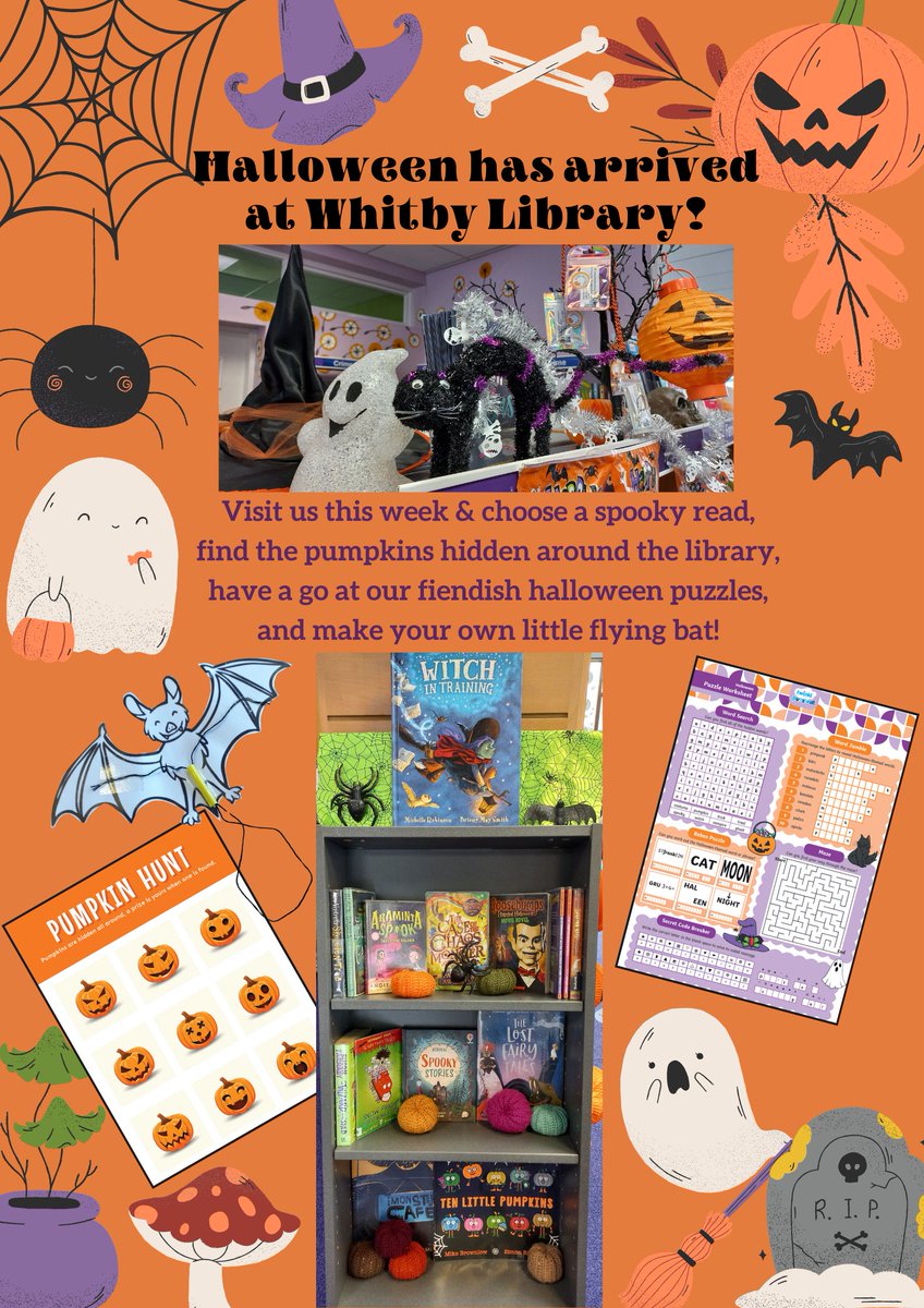 Whitby Library Uk (@ukwhitbylibrary) on Twitter photo Visit the library any time this week to choose a spooky read from our special display. While you're here why not try our pumpkin hunt & puzzles, as well as colouring your own flying bat! <a href="/WhitbyWhatsOn/">WhitbyWhatsOn</a> <a href="/thewhitbyguide/">The Whitby Guide</a> @WhitbyAdvertise <a href="/ChildrensUniSca/">Scarborough Children’s University</a> <a href="/gazetteinwhitby/">Whitby Gazette</a> Visit the library any time this week to choose a spooky read from our special display. While you're here why not try our pumpkin hunt & puzzles, as well as colouring your own flying bat! <a href="/WhitbyWhatsOn/">WhitbyWhatsOn</a> <a href="/thewhitbyguide/">The Whitby Guide</a> @WhitbyAdvertise <a href="/ChildrensUniSca/">Scarborough Children’s University</a> <a href="/gazetteinwhitby/">Whitby Gazette</a>