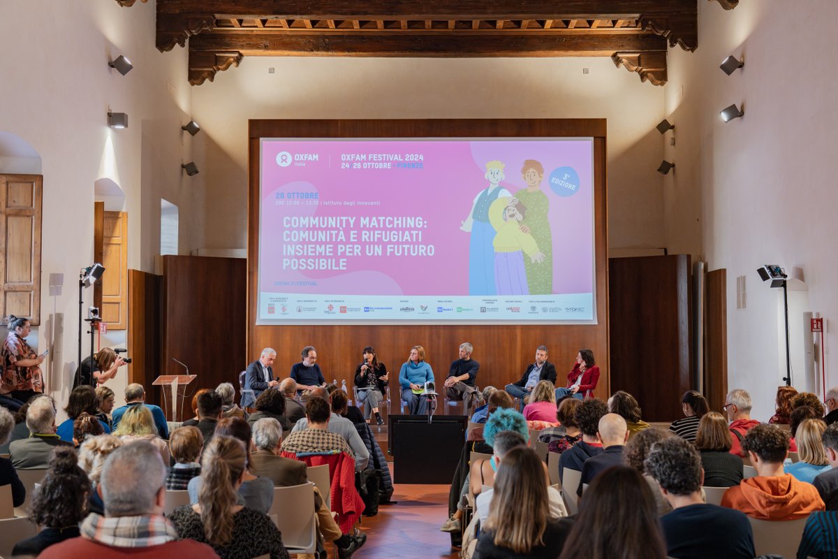 OxfamItalia's tweet photo. Nel secondo panel dell’#OxfamFestival, si è parlato con @GiorgioBaracco1, @GiuliaDagliana, Andrea Mayer, Nicola Paulesu, @Sere_Spinelli, @VivianaValastro e Piero Fachin (@qnazionale) del ruolo centrale del #communitymatching, ovvero tutte le attività incentrate sul coinvolgimento attivo dei cittadini nei percorsi di inclusione delle persone rifugiate.