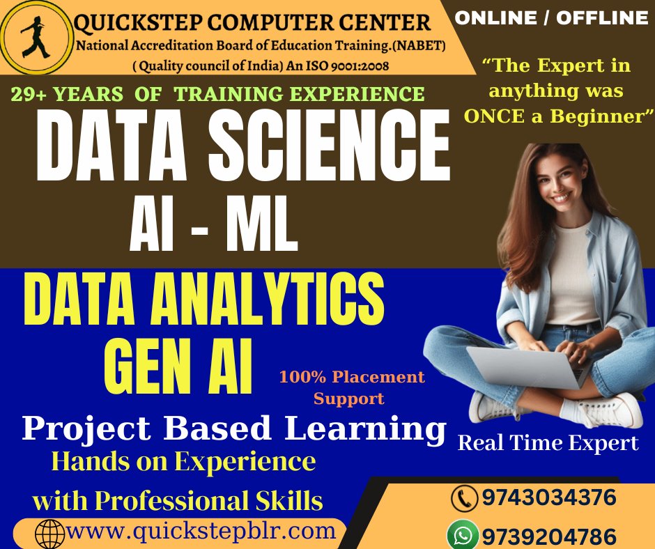 quickstep_r's tweet image. #DataScience #MachineLearning #Python #SQL #PowerBI #AI #AdvancedExcel #QuickstepComputerCentre #CareerInDataScience #ProfessionalCourses #OnlineLearning #OfflineTraining #IndustryReady #29YearsOfExcellence"