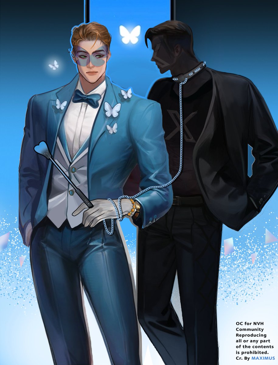 NVH_Maximus's tweet photo. 🦋โรลเปิด &amp; แยกรูท🦋 
#NVH_HalloweenParty   

_  

แม็กซิมัสเข้างานเลทนิดหน่อย เขามาในธีมชุดแอพพลิเคชันฟ้าใส? พร้อมมีแสตนดี X เป็นของตัวเอง ในมือถือไม้ slap 💙 ปลอกคอและสายจูงที่พร้อมถอดมาใช้กับใครก็ได้ทุกเมื่อ?

😈เขาอาจจะถาม[คุณ]อย่างลองเชิง

"นี่ ทุกวันนี้เล่นแอพอะไรอยู่หรอ?" https://t.co/qcydfI68b9