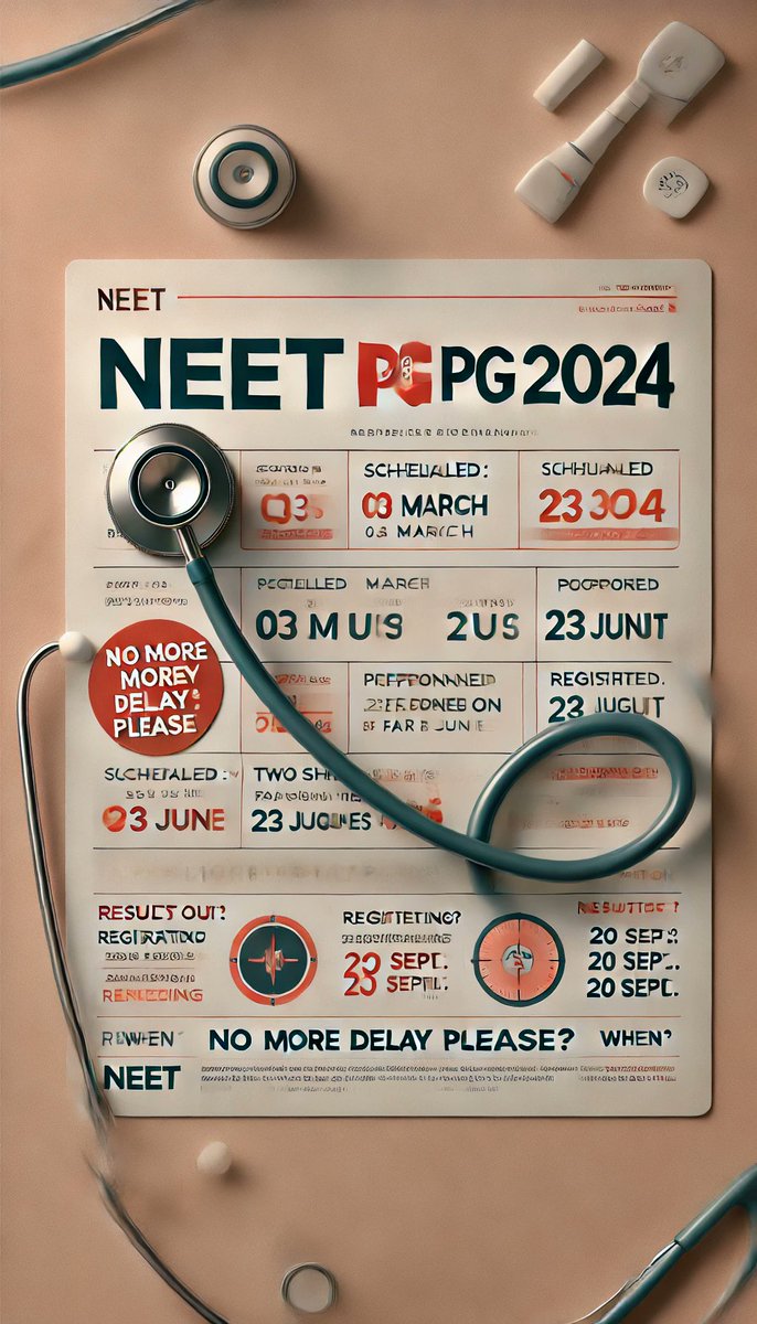 Vivekpandey21's tweet photo. "Delays in #NEETPG2024  counseling are unfair to aspiring doctors and risk the nation's healthcare.

This prolonged wait affects careers and patient care. Time to prioritize the future of healthcare"

#Start_NeetPG_counselling #NBEMS_Failed #NEETPG #NEETPG2024Counselling https://t.co/q1uC1DcUbN