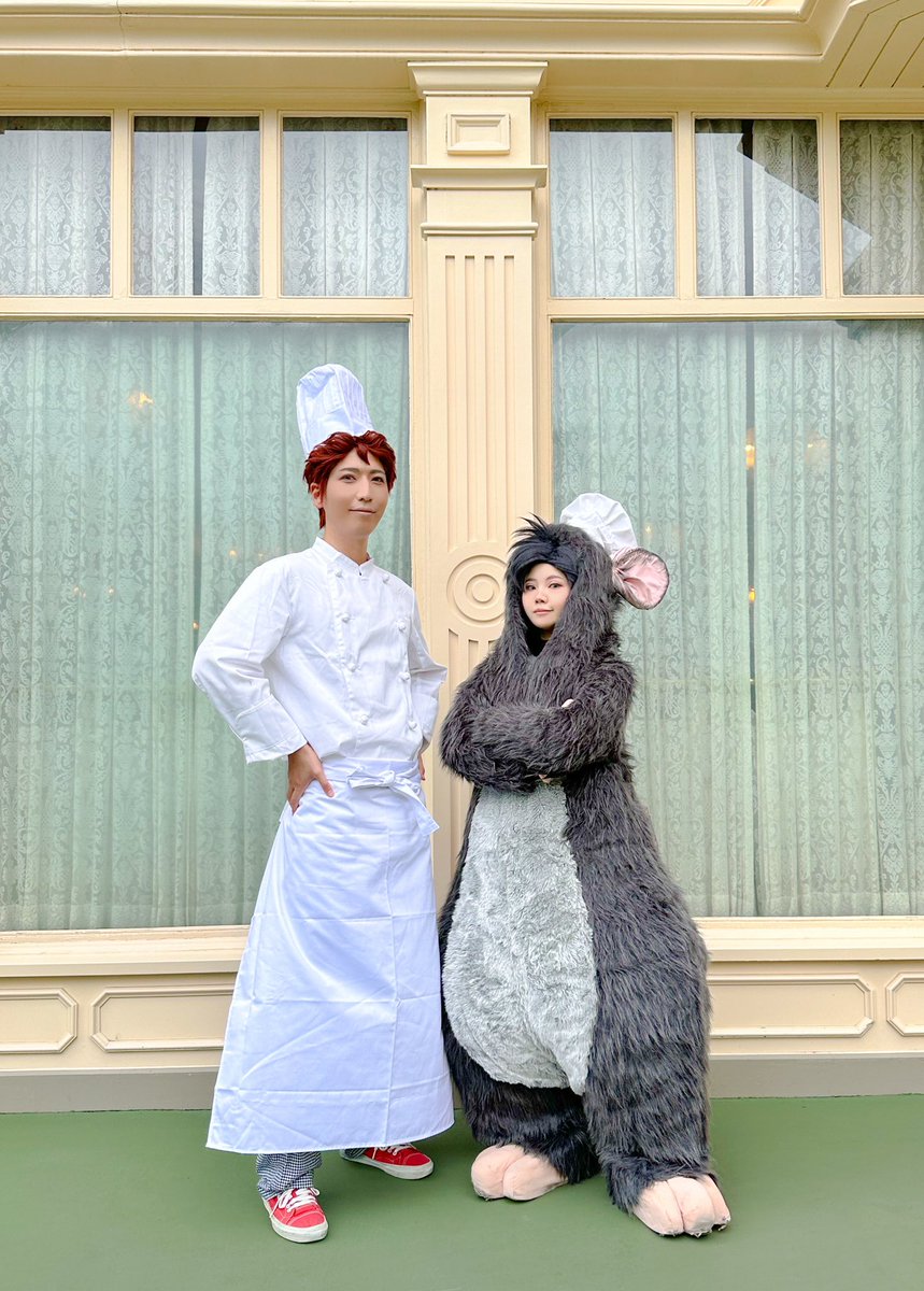 【2セット】Dハロ仮装♪シェフ衣装&レミーカチューシャを大人サイズS/Lペアで 2セット】Dハロ仮装♪シェフ衣装&レミーカチューシャを大人サイズS/L