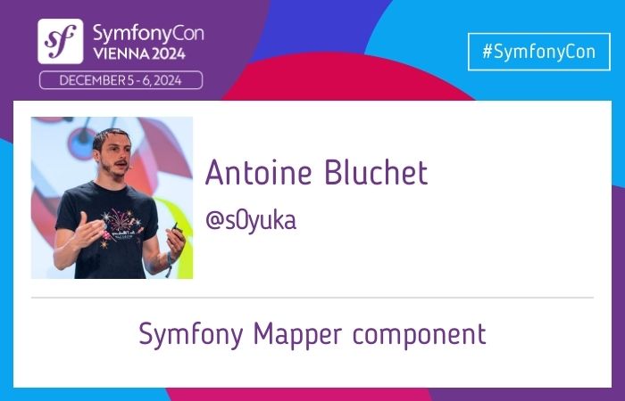 🎙️Meet the speakers #SymfonyCon Vienna 2024: <a href="/s0yuka/">soyuka</a> will talk about "Symfony Mapper component"
🔎More details &amp; schedule: live.symfony.com/2024-vienna-co…
🎟️Get your ticket: live.symfony.com/2024-vienna-co…