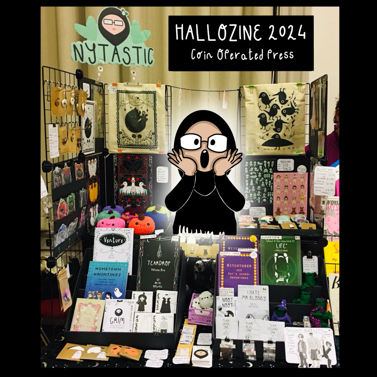 Here till 4:30!!! HALLOZINE 2024

<a href="/CoinOpPress/">Coin-Operated Press</a> Hallozine <a href="/natlibscot/">National Library of Scotland</a>!

#coinoperatedpress #coinoperatedpresszinefair #hallozine #nationallibraryofscotland #zinefair #zines #artfair #halloween