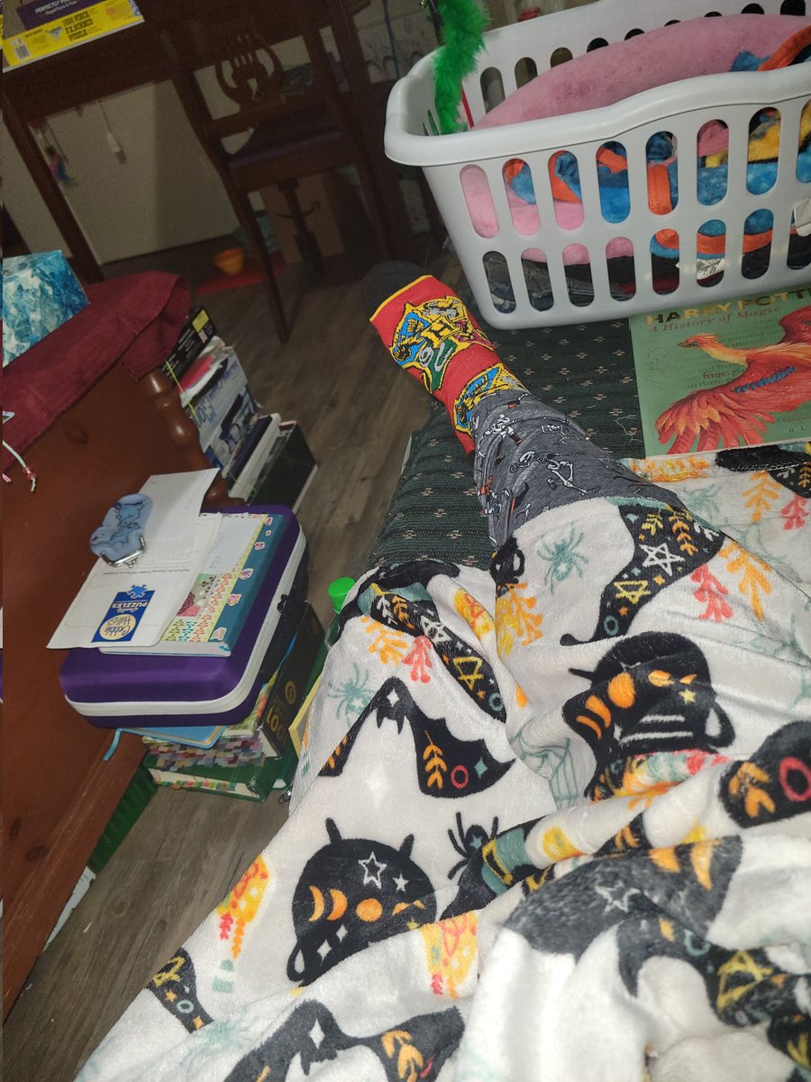WhiteFire_0827's tweet photo. Got my coffee, breakfast, new pjs, new socks, and a new blankie. Plus, a small book to start with :) #deweysreadathon #readathon https://t.co/u6dGiJyacE