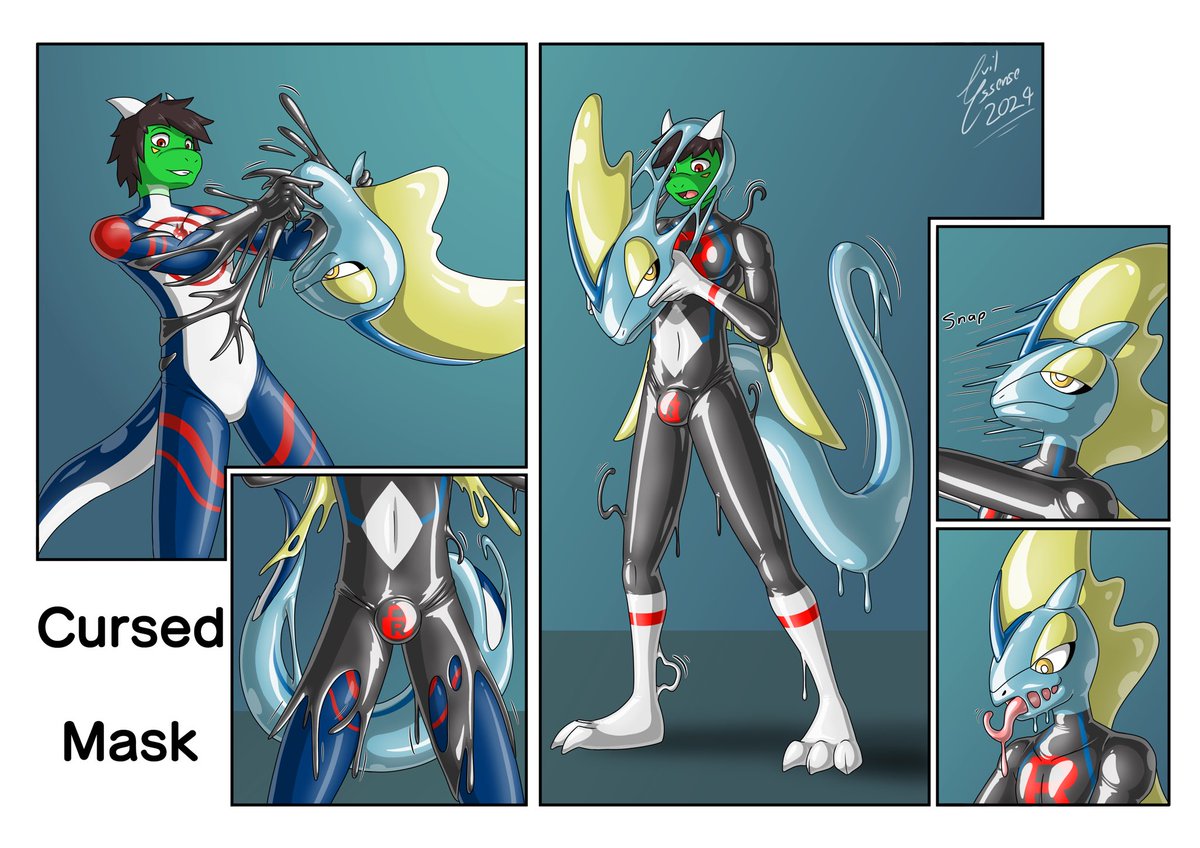 Day 24. Cursed Mask

Rubber Inteleon mask, designed by Team Rocket. Eze was excited to wear this mask, but the mask was even more excited to be worn by its host.

Featuring <a href="/TheEzyGuy00/">Ezekiel Midori</a> 

#symbiotober #symbiotober2024