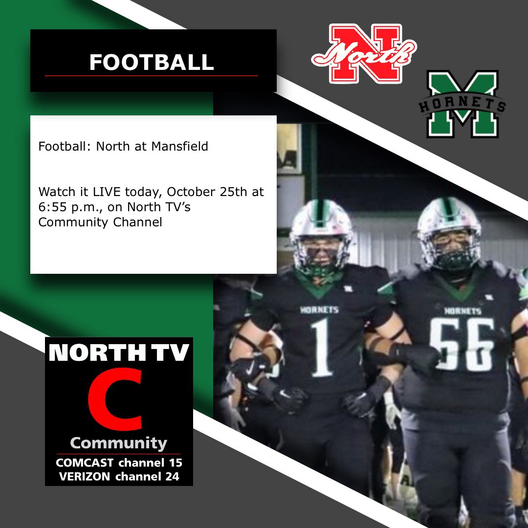 LIVE This Evening on North TV’s Community Channel on community.northtv.net ‼️‼️🏈🏈