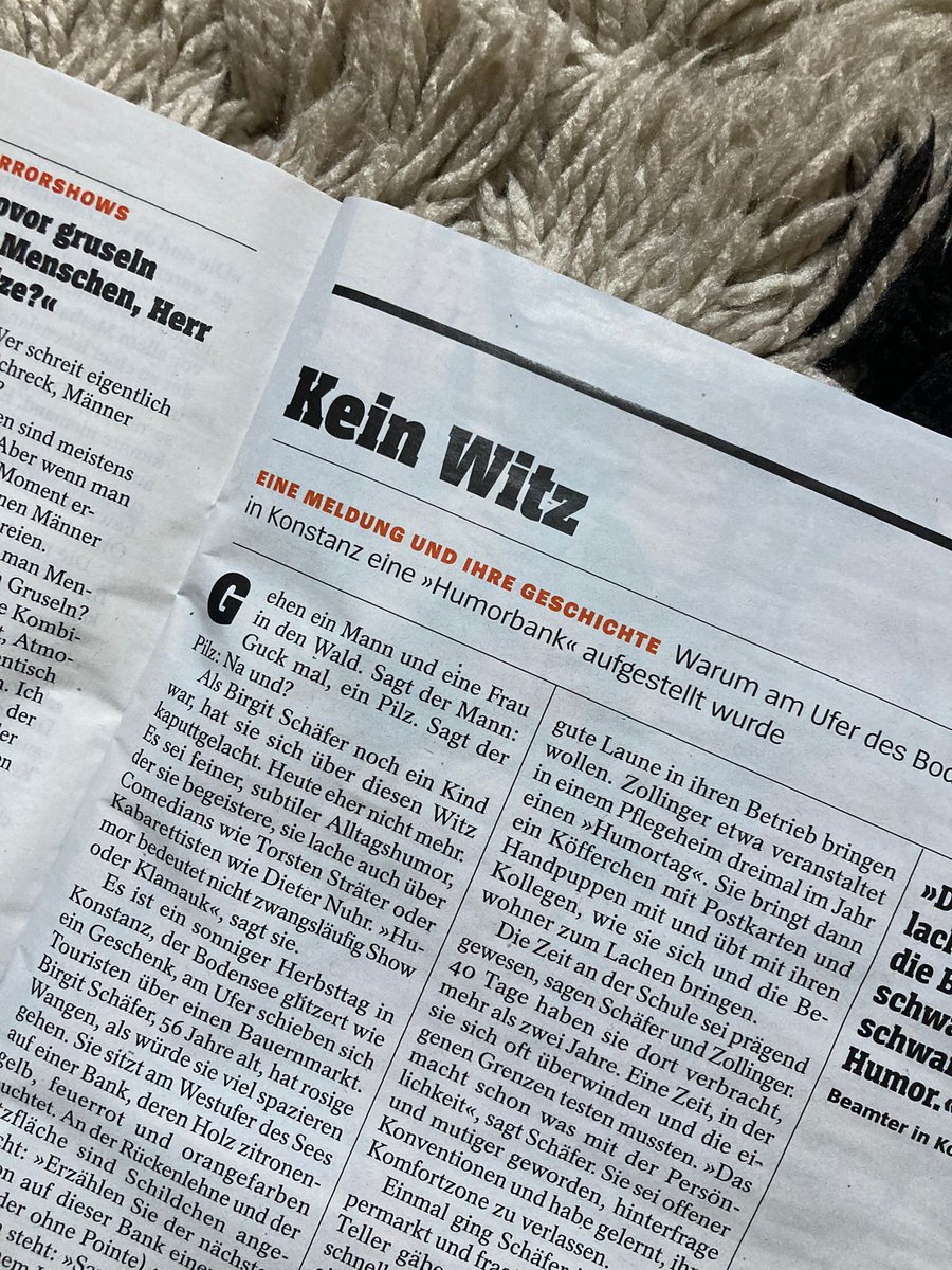 Celine Schäfer (@celineshfr) on Twitter photo In Konstanz, am Ufer des Bodensees, steht die wohl erste Humorbank der Welt. Ich hab mich hingesetzt
<a href="/derspiegel/">DER SPIEGEL</a>
lmy.de/xxyIa In Konstanz, am Ufer des Bodensees, steht die wohl erste Humorbank der Welt. Ich hab mich hingesetzt
<a href="/derspiegel/">DER SPIEGEL</a>
lmy.de/xxyIa