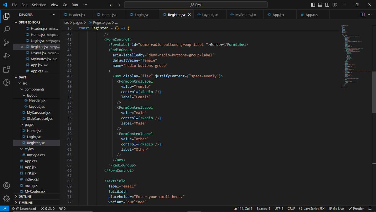 #LUD24
Today, I used Material UI (MUI), a React component library that provides customizable components following Material Design, to create a responsive and user-friendly register page efficiently. #LearningUtsav #FestivalOfLearning <a href="/learning_utsav/">Learning Utsav</a>