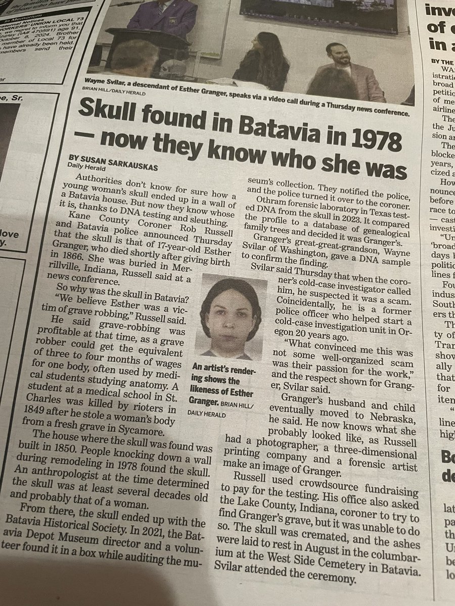 rich_wagnerd (@rwagnerful) on Twitter photo “We believe Esther was a victim of grave robbing” -Kane County Coronor Bob Russell
<a href="/Suntimes/">Chicago Sun-Times</a> #bataviail “We believe Esther was a victim of grave robbing” -Kane County Coronor Bob Russell
<a href="/Suntimes/">Chicago Sun-Times</a> #bataviail