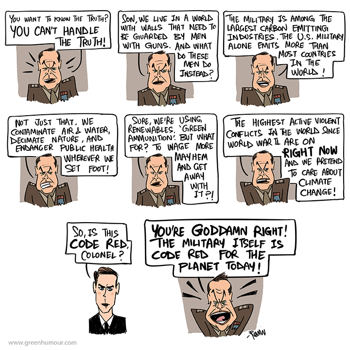 Green Humour (@thetoonguy) on Twitter photo It’ll take more than ‘#AFewGoodMen’ to clean up the #military ’s environmental act!
Green Humour for <a href="/TheHinduMag/">TH Culture</a> , referencing <a href="/hey_alirae/">Ali Rae</a> 's report for <a href="/AlJazeeraWorld/">Al Jazeera World</a> on military carbon emissions youtube.com/watch?v=RFjAjO…
More on greenhumour.substack.com It’ll take more than ‘#AFewGoodMen’ to clean up the #military ’s environmental act!
Green Humour for <a href="/TheHinduMag/">TH Culture</a> , referencing <a href="/hey_alirae/">Ali Rae</a> 's report for <a href="/AlJazeeraWorld/">Al Jazeera World</a> on military carbon emissions youtube.com/watch?v=RFjAjO…
More on greenhumour.substack.com
