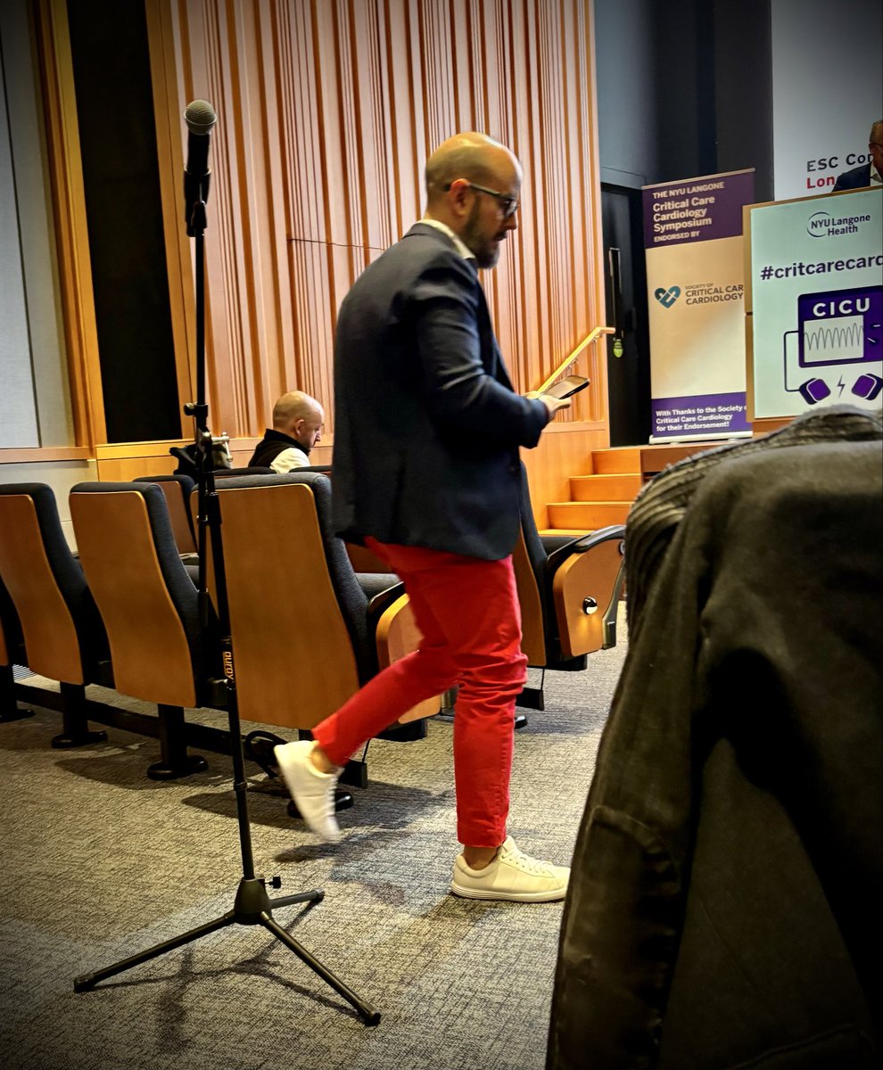 JasonKatzMD's tweet photo. Another great day ahead at the @nyulangone #critcarecards24 symposium! Come for the lectures and science…stay for the fashion statements #REDPANTS 👇🏼👇🏼👇🏼👇🏼 @carlosalviar - one of our truly, truly fearless leaders! @AnnGageMD @AniaCoats @jameshorowitzmd @ChrisBarnettMD https://t.co/2kvoulxy6V