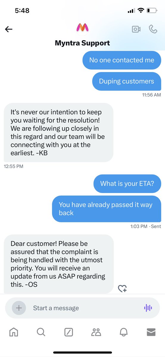 Krishawali's tweet photo. @MyntraSupport @MyntraSupport @myntra are you really mindful of customer sentiments by not providing a resolution or ETA? It’s been 2 days since your above comment that you would contact in “shortest” time possible! See images for your customer responsiveness https://t.co/UaueDPmmHd