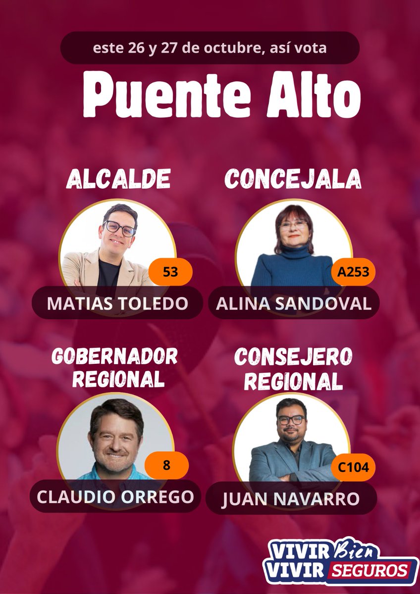 OrganizacionesY's tweet photo. #PUENTEALTO hoy es el momento de recuperar Puente Alto...
!Vamos que se puede!!! https://t.co/1WWLjJFms4