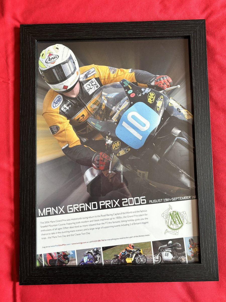 JonTaylor4658's tweet photo. @denkmit Simon, while having a sort out, I came across this Manx GP poster, would this be something of interest to Seamus and his family, I’ll happily ship it to them. https://t.co/ikzJxqguZt