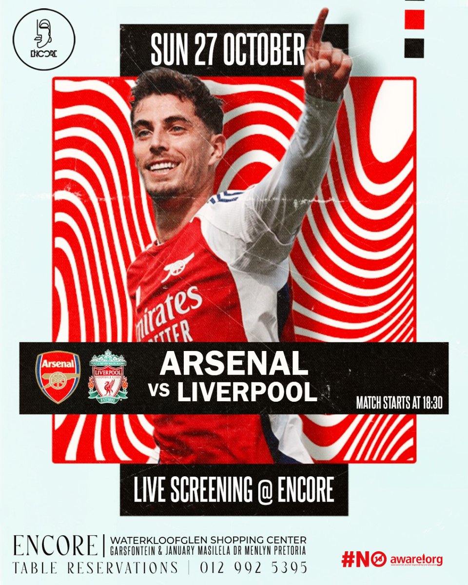 Next up..is a Super Sunday as we host Liverpool

Please note Coppers Craft Bar is hosting and event with TCL SA for the Liverpool game and  limited capacity with most spaces booked currently

We do have our other branches Bossa Bedfordview and Encore Menlyn that will be available