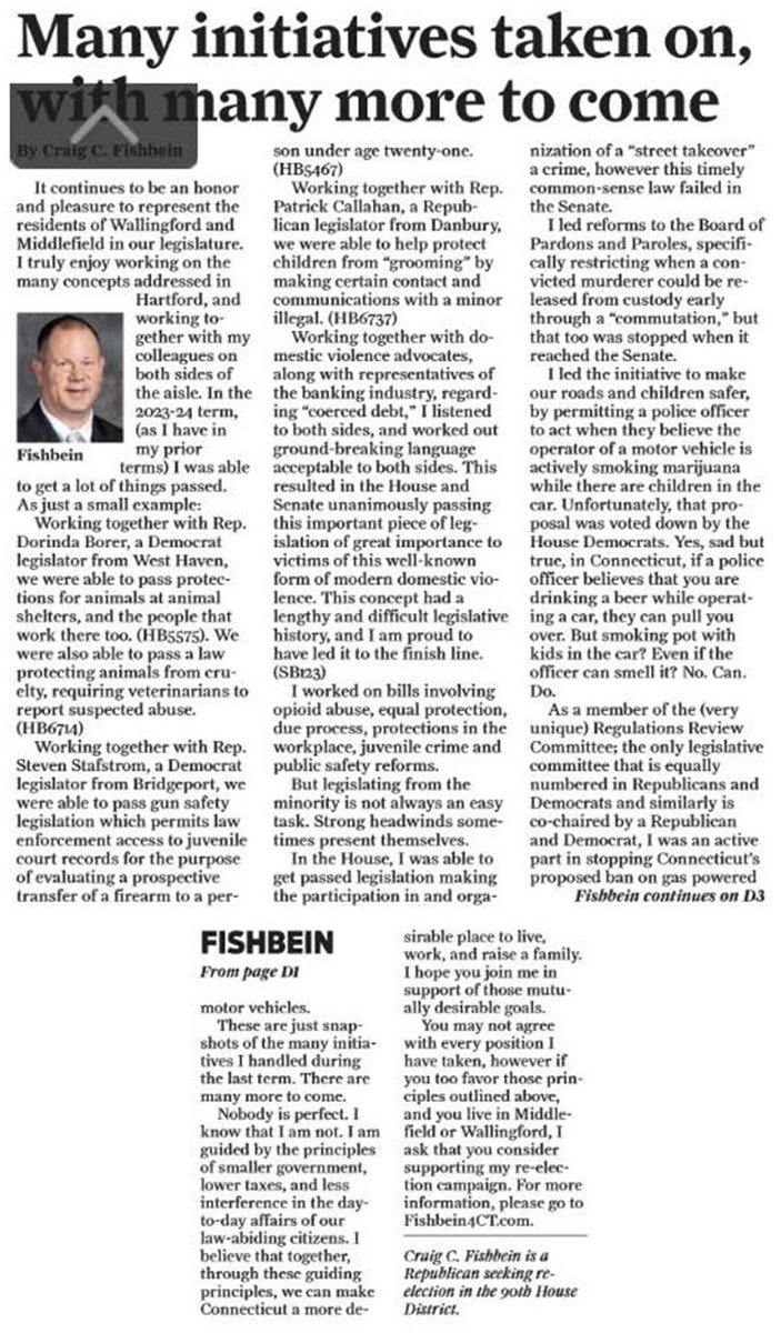 CraigFishbein's tweet photo. #Election2024 #WallingfordCT #MiddlefieldCT #Fishbein4CT https://t.co/S2cOaSfN9L
