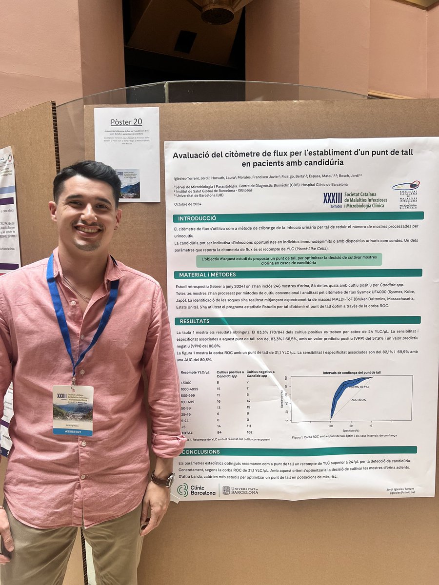 Els nostre R4 FIR Jordi Iglesies, ha presentat dos posters sobre Hepatitis C i candidúria a les #jornadesSCMIC2024 Enhorabona per la feina!